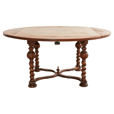 English William and Mary Style Barley Twist Dining Table