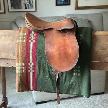 1900s Antique Wool Horse Blanket English Equestrian Decor 
