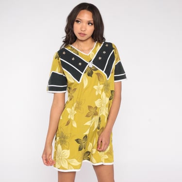 Floral Mini Dress 90s Green Yellow Print Statement | Shop Exile - Tucson,  AZ | ATTIC