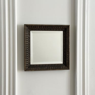 Antique beveled mirror with gilt wood frame 