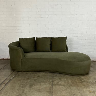 Green Ribbed Postmodern Chaise 