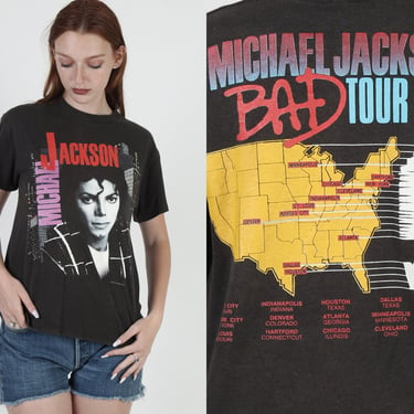 1988 Micheal Jackson Bad Tour T Shirt Size Medium 