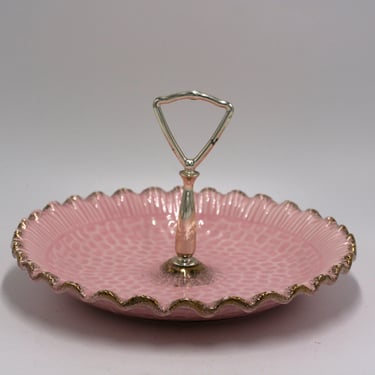 vintage california pottery appetizer plate pink ceramic 