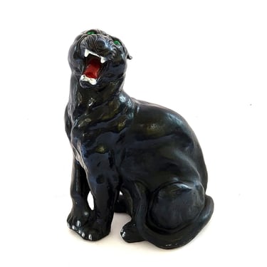 Large Vintage Black Panther Statue 60s 