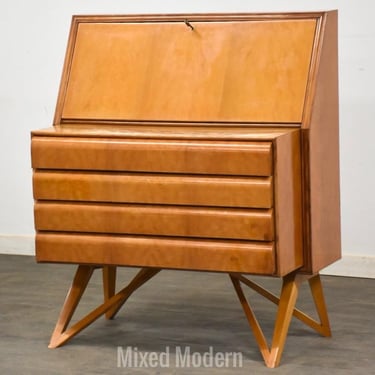 Italian Modern Birch Secretary Desk 