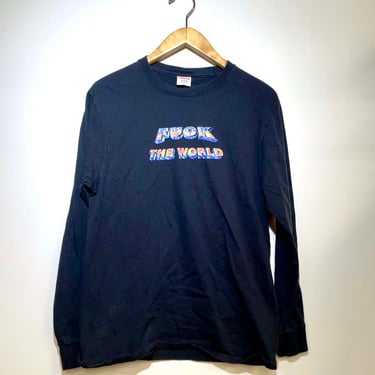 Supreme &quot;Fuck the World&quot; Long-Sleeve Black Tee