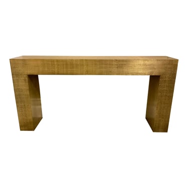 Modern Aged Brass Clad Finished Console Table