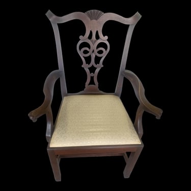 Cherry Chippendale style Arm Chair by Eldred Wheeler 