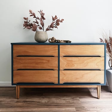Two-Tone Mid Century Modern Dresser 