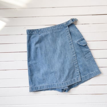 high waisted shorts | 90s y2k vintage Talbot's jean cargo shorts skort wrap skirt tennis skirt 