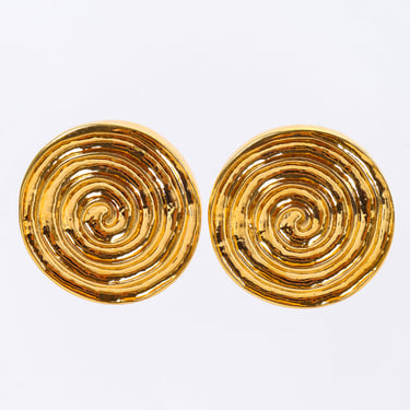 Round Spiral Plate Earrings