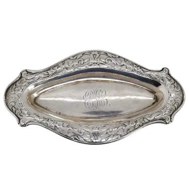 1890's Small American R. Blackinton & Company Art Nouveau Engraved Sterling Silver Tray / Dish 