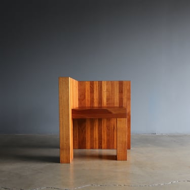 Handcrafted Solid Mahogany Modernist Occasional Chair, circa 1980
