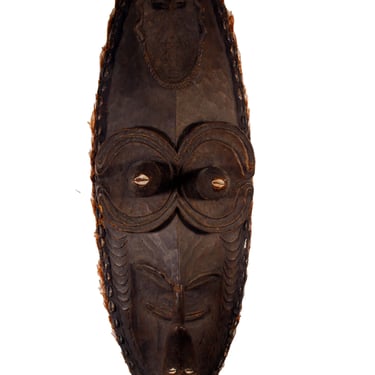 Monumental African Painted Wood Tribal Mask 