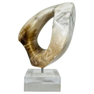Abstract Alabaster Stone Sculpture Attributed To Anthony Quinn 