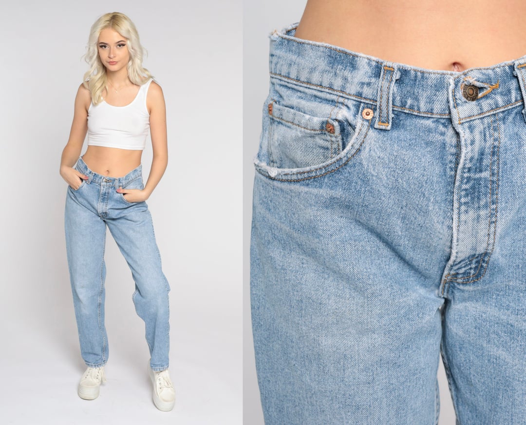 Levis 550 Jeans 90s Relaxed Mid Rise Jeans Straight Leg Light