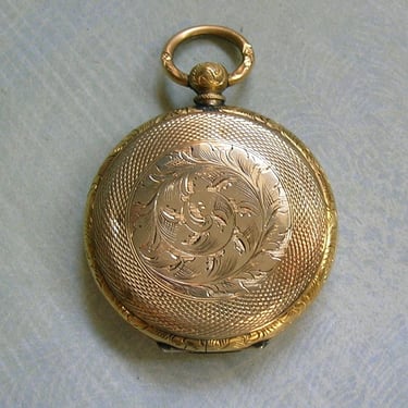 Large Antique Victorian 14k Yellow Gold Daguerreotype Locket, 14K Gold Photo Locket, Old Daguerreotype Picture Locket  (4309) 