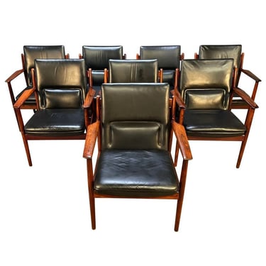 Set of 8 Vintage Danish Modern Rosewood Armchairs 