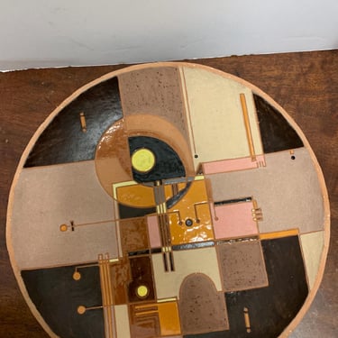 Vintage Signed Ceramic Abstract Wall Charger 