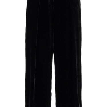 Golden Goose Women's High-Waisted Wide-Leg Black Velvet Pants Women