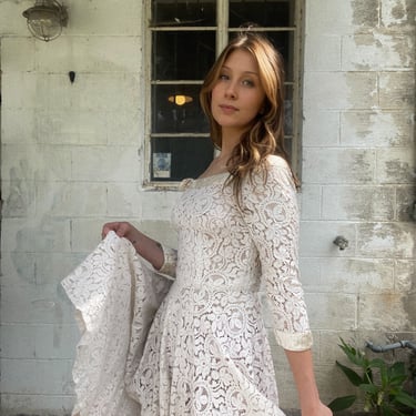 VTG Lace Dress with Satin Collar