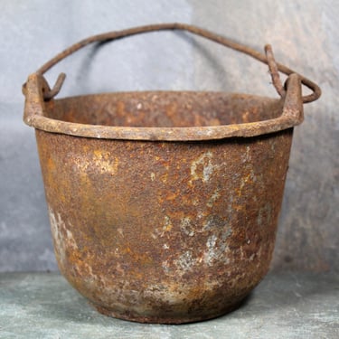 Rusty Cast Iron Witch's Cauldron | Small Heavy Cauldron | Vintage Halloween Decor | Bixley Shop 