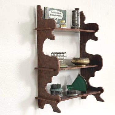 Small Wall Hung Wood Shelf Bathroom Shelf Kitchen Shelf Spice Rack Over the Toilet Curio Shelf Vintage Handmade Rustic Storage 