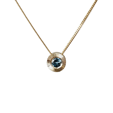 Light Teal Montana Sapphire Medium Aurora Necklace