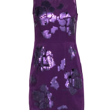 DKNY - Purple Sleeveless Sequin Detail Dress Sz 2