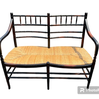 Beautiful vintage faux bamboo bench 
