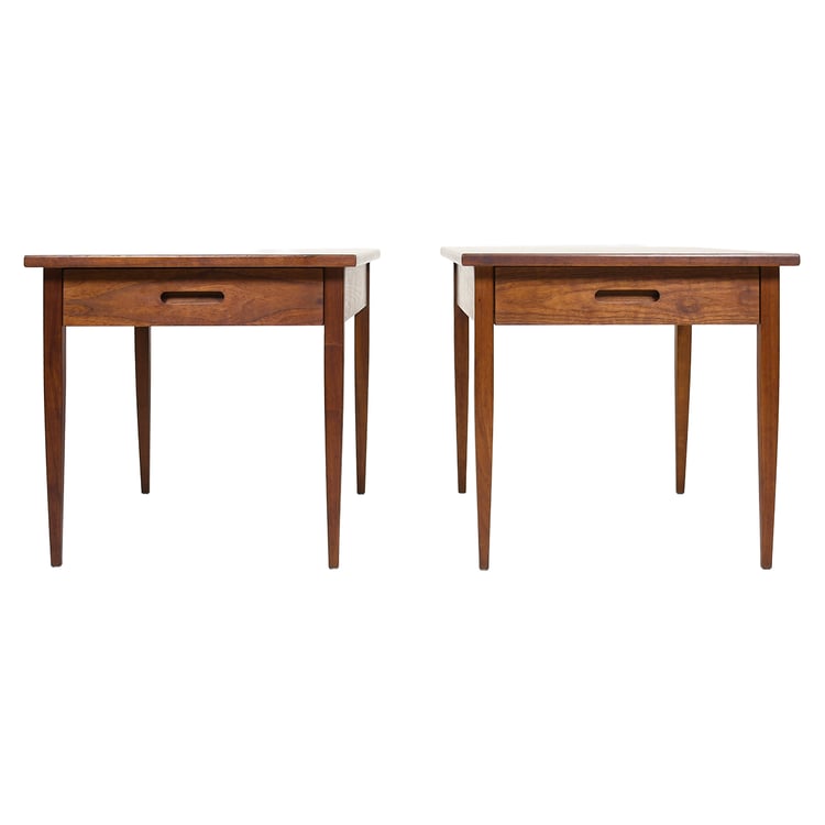 Pair, American Modernist Side Tables with Drawer