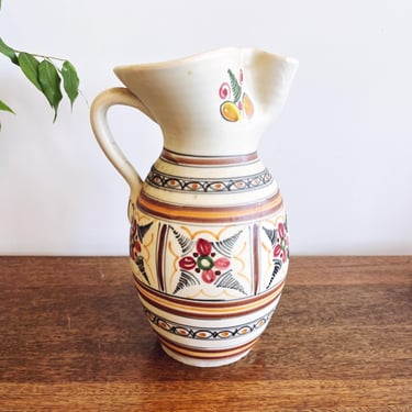 Vintage Spanish Talavera Ceramic Pitcher 