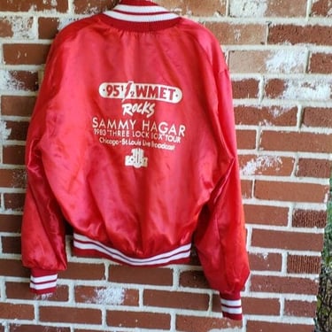Vintage 1983 Sammy Hagar Red Satin Jacket 