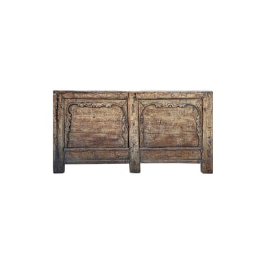 Distressed Olive Lacquer Scroll Motif Doors Credenza Sideboard Console Table ws4369E 