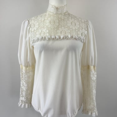 1970s Long Sleeve Lace Bodysuit 