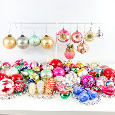 Vintage MCM Retro Ornament Curated Sets, You Choose: Mercury Glass Ornaments, Christmas Tree, Shiny Brite Fancy Shapes, West Germany, Poland 