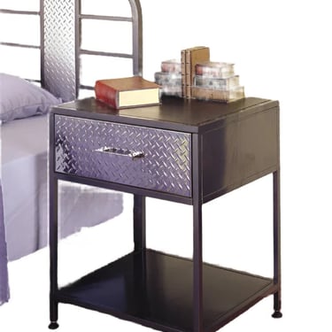 Powell Kids Monster Bedroom Chrome Twin Bed w/Nightstand WM249-8