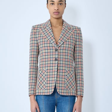 Chloé Women Tailored Check Wool Blazer