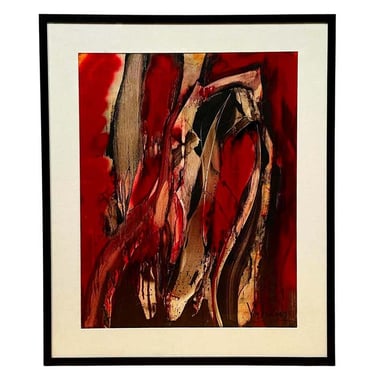"Passion" Red, Black and White Oil Painting by Vahan Yervandyan