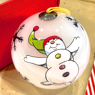 VINTAGE: Reverse Painting Snowman Ornament - Christmas Ornament - Christmas Ornaments - SKU 00004042 