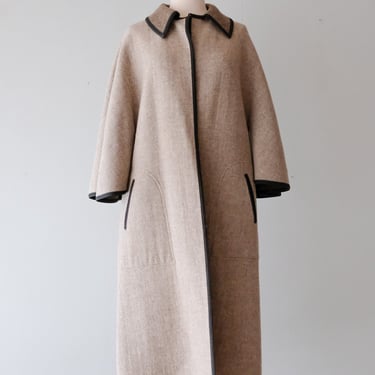 Awesome 1960's Reversible Grey Brown Wool Swing Coat / Sz M