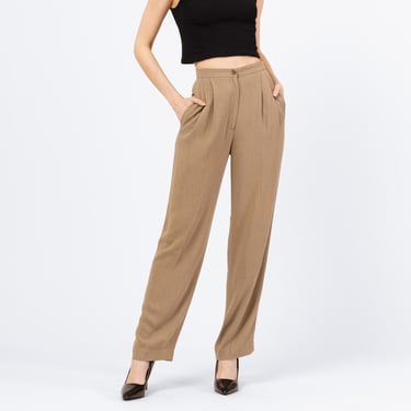 Vintage 90s Emanual Ungaro Minimalist Tan Trousers - Size 4, 26