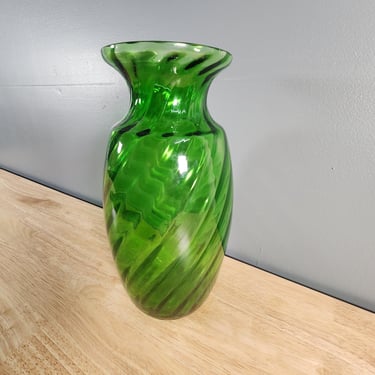Large Green Glass Vase 13