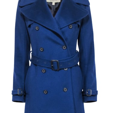 Burberry - Navy Double Breasted Button Coat Sz 6