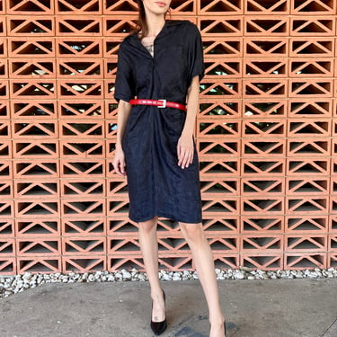 Black Gucci Linen Shirt Dress