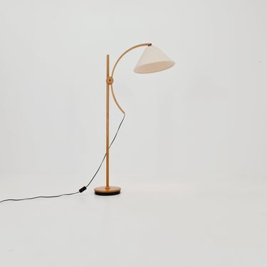 Vintage Danish Oak floor lamp by DOMUS 1970s 