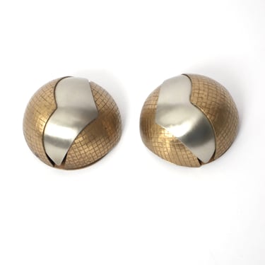 Brutalist Brass Dome Earrings