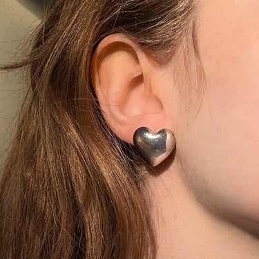 90s Sterling Heart Stud Earrings