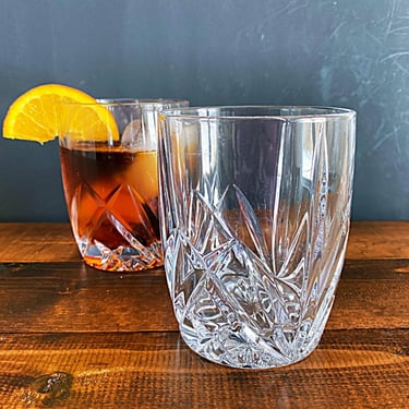 Waterford Crystal Glassware, 2 Double Old Fashioned Cocktail Glasses, 14 oz Marquis Brookside Bar Tumblers, Elegant Lead-Free German Crystal 