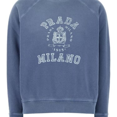 Prada Women Air Force Blue Cotton Sweatshirt